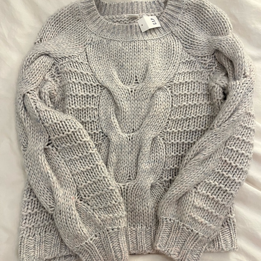 GAP Women's Grey Cable Knit Sweater